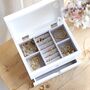 Personalised Birth Flower Jewellery Box With Drawers, thumbnail 4 of 8