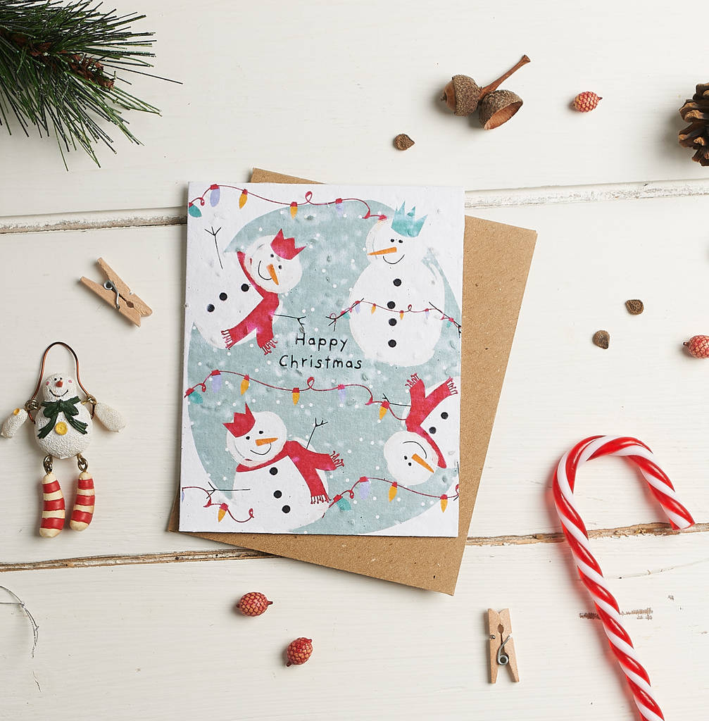 Pack Of Four Plantable Seed Christmas Cards By Hannah Marchant ...