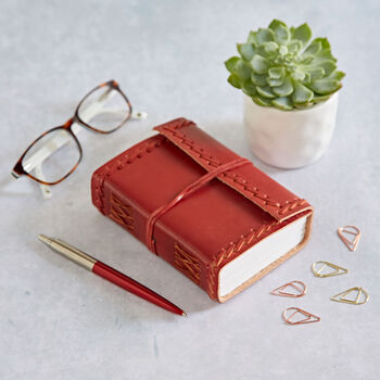 Personalised Stitched Distressed Leather Journal, 6 of 10