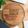 Personalised BBQ King Round Serving Board Acacia Wood, thumbnail 2 of 5