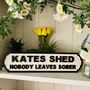 Personalised Shed Workshop Vintage Wooden Road Sign, thumbnail 8 of 8