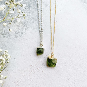 Personalised Peridot August Birthstone Necklace, 9 of 9