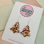 Gold, Silver And Red Christmas Tree Glitter Resin Earrings / Traditional Holiday Jewellery / Christmas Gift / Secret Santa Gift, thumbnail 5 of 10
