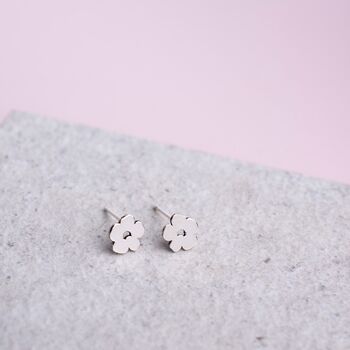 Sterling Silver Poppy Flower Stud Earrings, 4 of 7