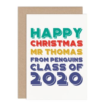 Personalised Happy Christmas Teacher Card, 2 of 2