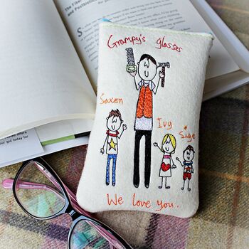 Grandad's Glasses Case, Personalised, Embroidered, 2 of 12