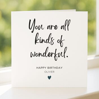 Personalised Wonderful Birthday Card For Him, Husband Or Son, 4 of 8