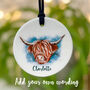Personalised Highland Cow Ceramic Christmas Decoration, thumbnail 2 of 3