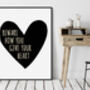 Illustrated Heart Quote Print, Jane Austen, Beware How You Give Your Heart, thumbnail 2 of 2