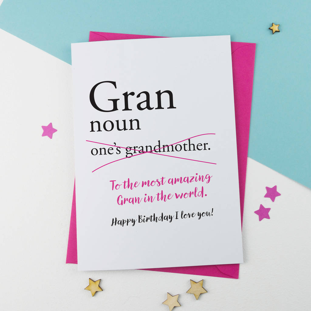 Nanna Nanny Gran Granny Grandma Nan Birthday Card By A Is For