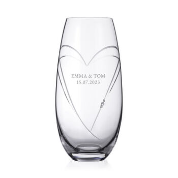 Personalised Hearts Barrel Vase With Crystals, 5 of 5