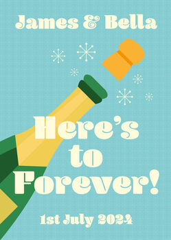 Personalised Here's To Forever Wedding Card, 2 of 2