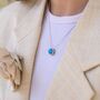 Round Turquoise 925 Sterling Silver Necklace, thumbnail 2 of 3