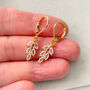 Vintage Style Crystal Leaf Drop Earrings, thumbnail 5 of 6