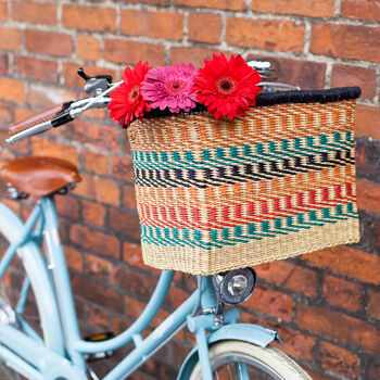 Colourful Handcrafted Bike Basket, 6 of 10