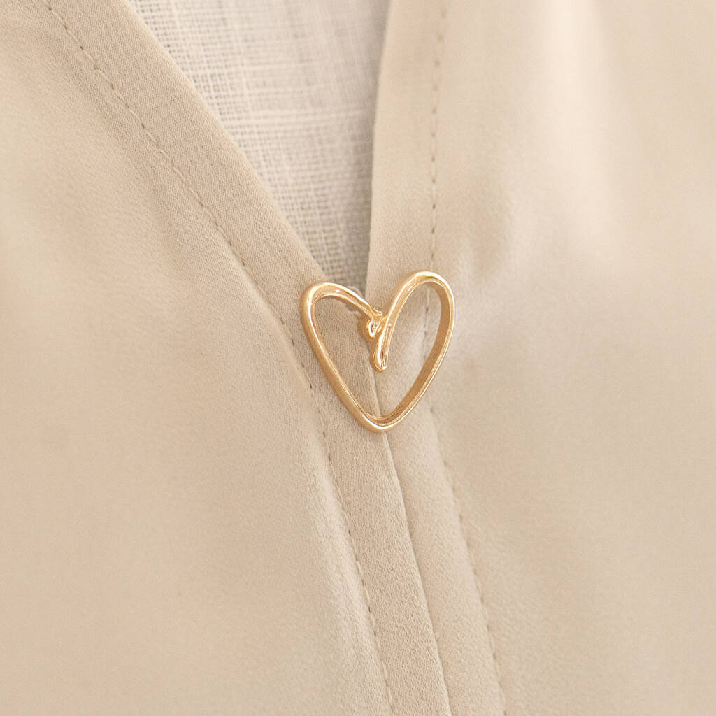 Heart Gold Or Silver Colour Modesty Pin, 1 of 9