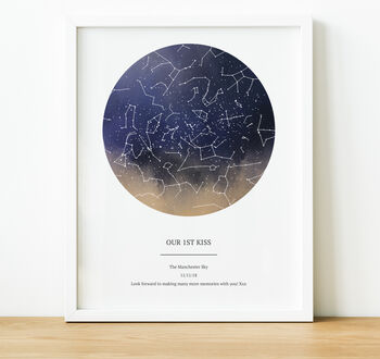 Personalised Stap Map Print Anniversary Gift, 4 of 12