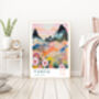 Tokyo Japanese Mountain Landscape Art Print, thumbnail 3 of 3