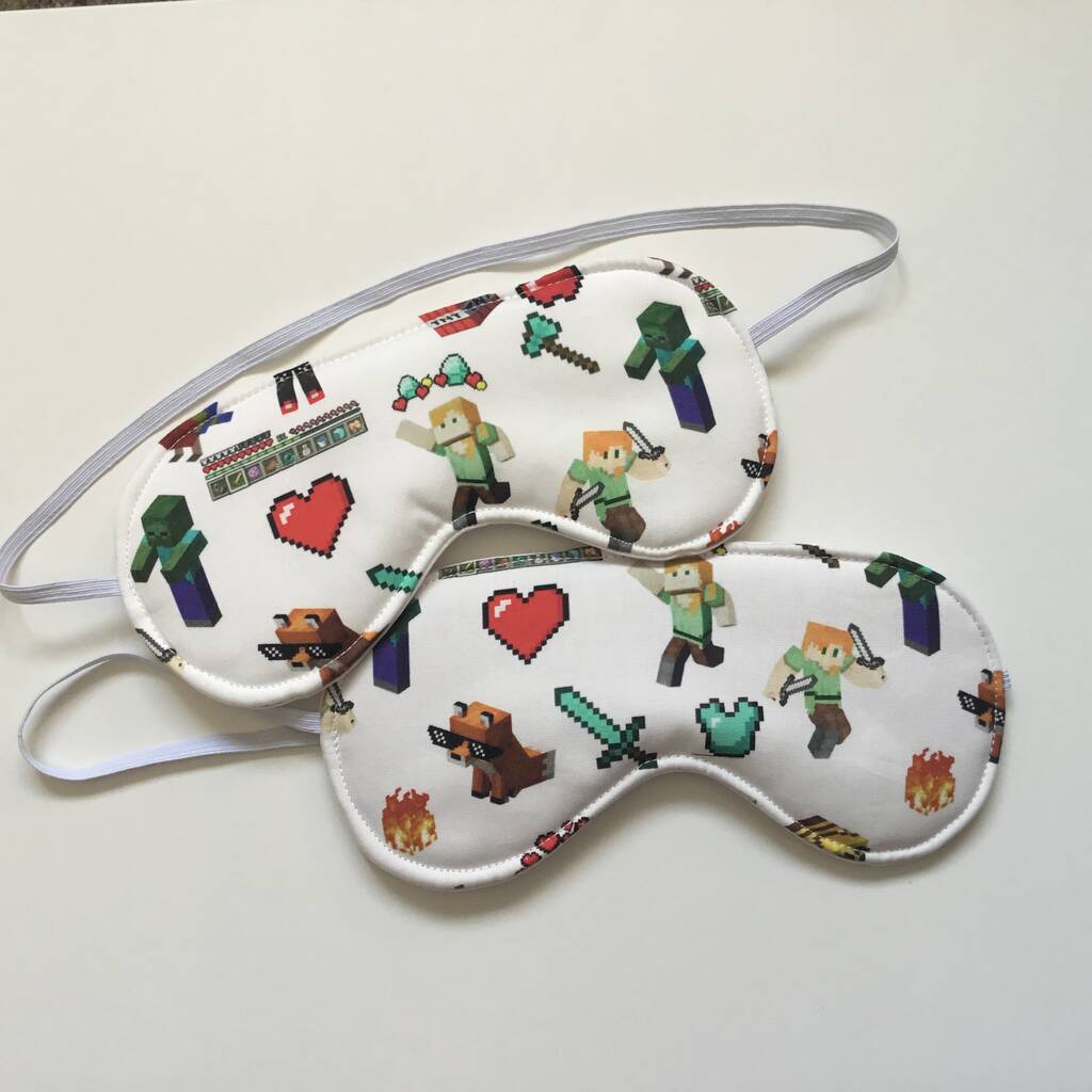 Cotton Eye Mask In Mine Craft Print, 1 of 6