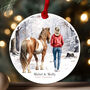 Personalised Horse And Girl Walking Christmas Acrylic Bauble – Best Friends Decoration, thumbnail 1 of 6