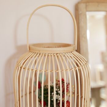 Hanging Rattan Lantern With Candle Holder, 4 of 5