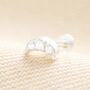 Sterling Silver Crystal Moon Piercing Earring, thumbnail 4 of 6