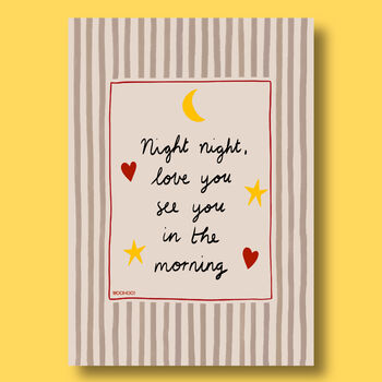 Night Night, Love You Nursery Print, 8 of 11