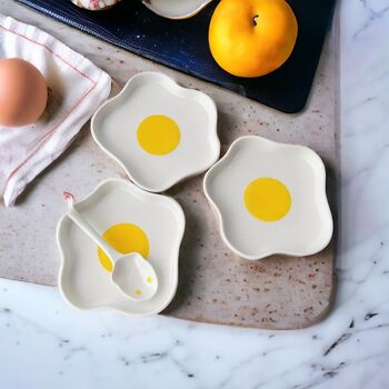 Sunny Side Up Egg Shape Plate And Spoon, 5 of 6