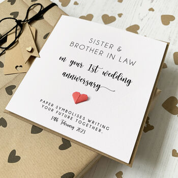 First Anniversary Card For Sister And Brother In Law, 2 of 2
