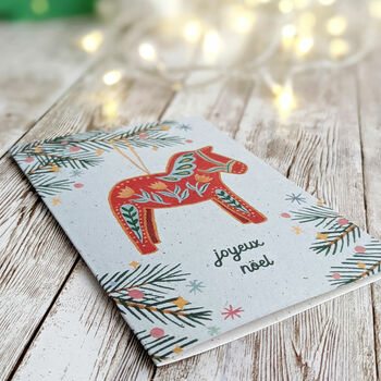 Joyeux Noel Dala Horse Christmas Card, 2 of 3