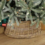 Natural Woven Wicker Tree Skirt Basket, thumbnail 3 of 5
