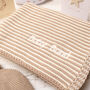 Mini Stripe Charcoal Unisex Knitted Baby Blanket, thumbnail 2 of 11