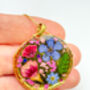 Statement Gold Necklace With Pink Flowers, thumbnail 6 of 12