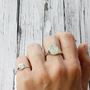 Mini Initial And Diamonds Signet Ring Gold/Silver, thumbnail 8 of 12