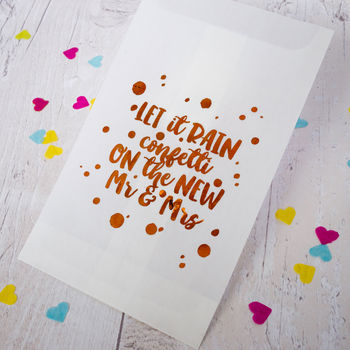 Set Of 10 Foil 'Mr And Mrs' Confetti Bags, 2 of 3