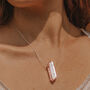 925 Silver Raw Cut Soft Pink Agate Crystal Necklace, thumbnail 5 of 6