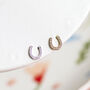 Lucky Horseshoe Crystal Stud Earrings, thumbnail 1 of 5