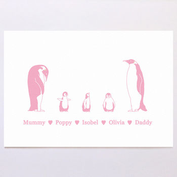 Personalised Penguin Family Print, 4 of 6