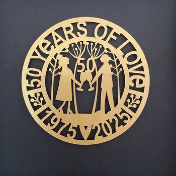 50 Years Of Love Wedding Anniversary Paper Cut, 6 of 8