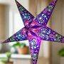 Purple Boho Paper Star Decoration, thumbnail 1 of 10