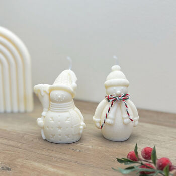 White Snowman Christmas Decoration Candle, 2 of 9