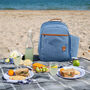 Contemporary Two Person Denim Blue Picnic Backpack, thumbnail 1 of 5