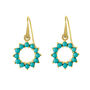 Halo Radiance Turquoise Silver/Gold Statement Earrings, thumbnail 5 of 12
