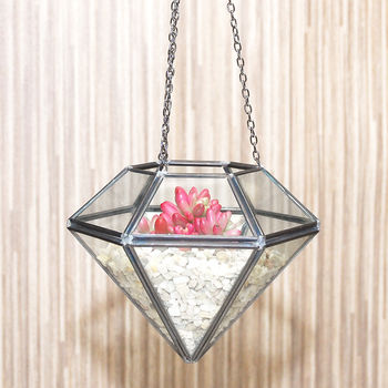 Hanging Diamond Vase Terrarium, 3 of 5