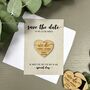 Save The Date Heart Wooden Magnet Wedding Invitation, thumbnail 1 of 9