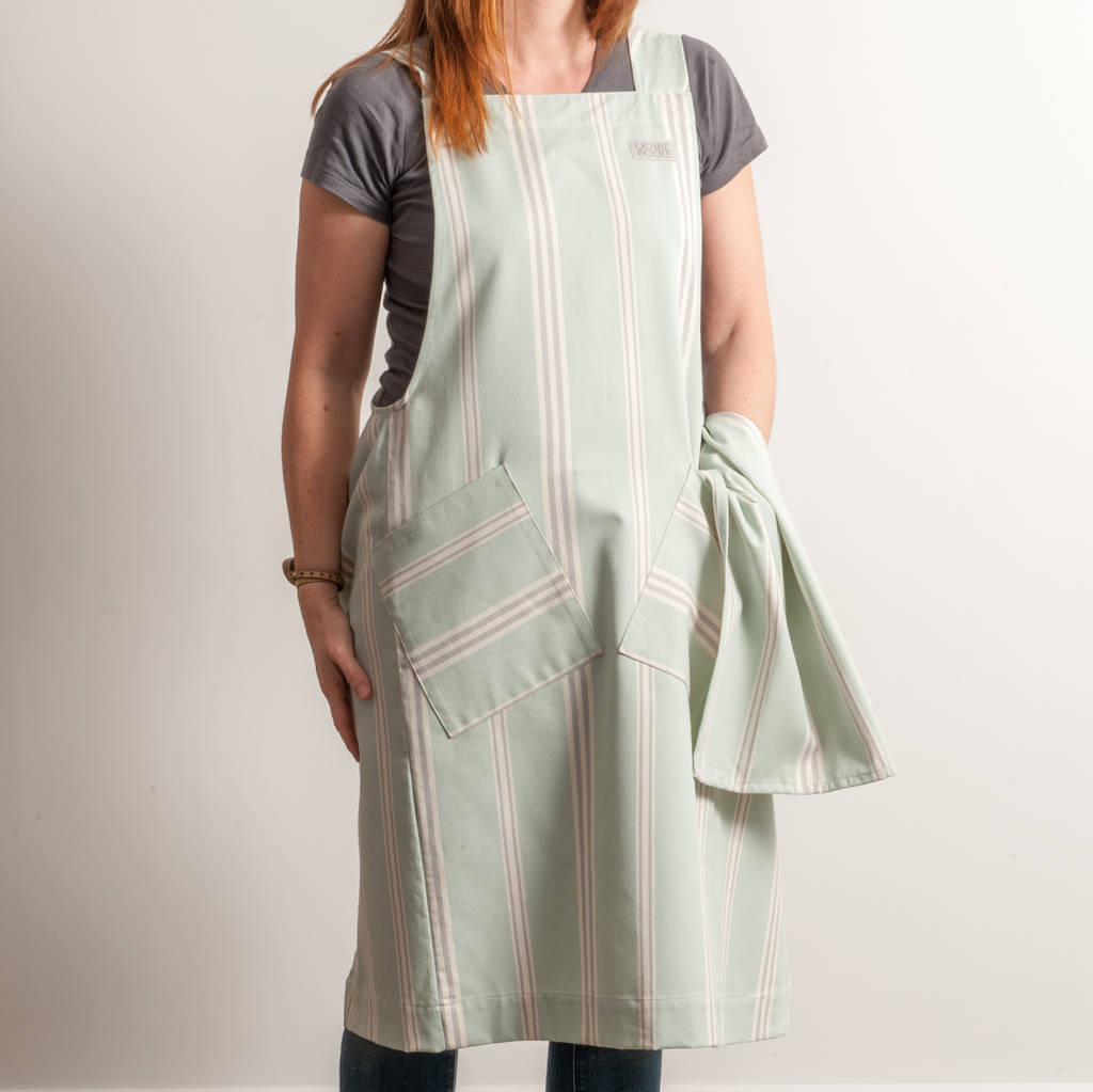 Eastnor Sage Artisan Cross Strap Apron By Cottage in the Hills ...