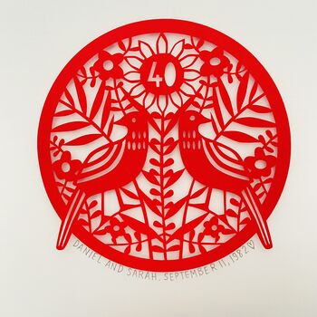 Personalised 40th Anniversary Paper Cut Art, 2 of 9