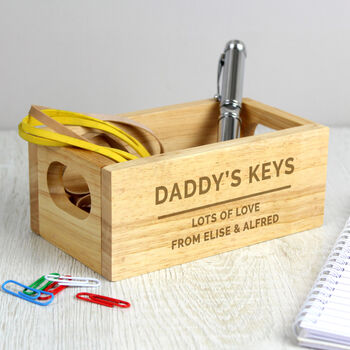 Personalised Message Mini Wooden Crate Organiser, 2 of 6