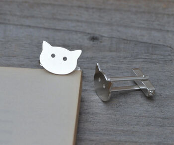 Sterling Silver Cat Cufflinks, 3 of 3