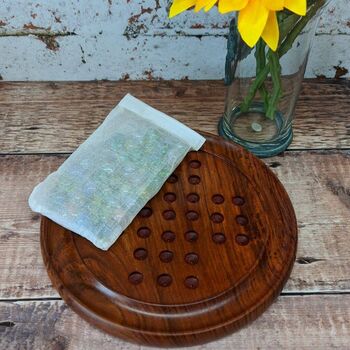 Wooden Retro Birthday Gift; Wooden Glass Small Marble Solitaire Board Games, 6 of 6